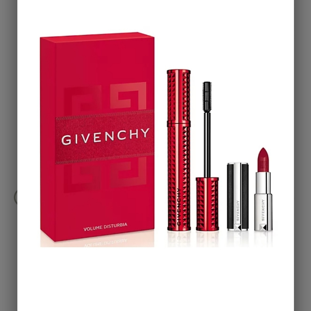 GIVENCHY VOLUME DISTURBIA  Black Mascara 01 w/ Luminous Matte Mini Lipstick 333